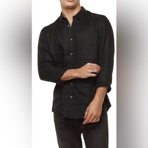 INDUSTRIE Australia Linen Button Down Black Shirt